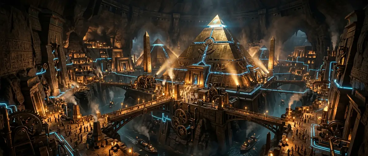 Subterranean clockwork Egyptian city